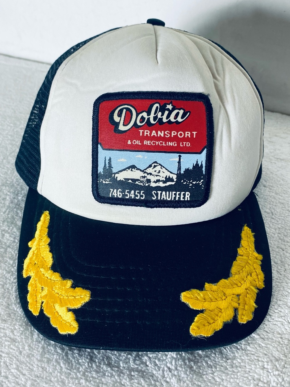 Vintage Dobia Transport & Oil Recycling Mesh Back Snap Back Trucker Hat